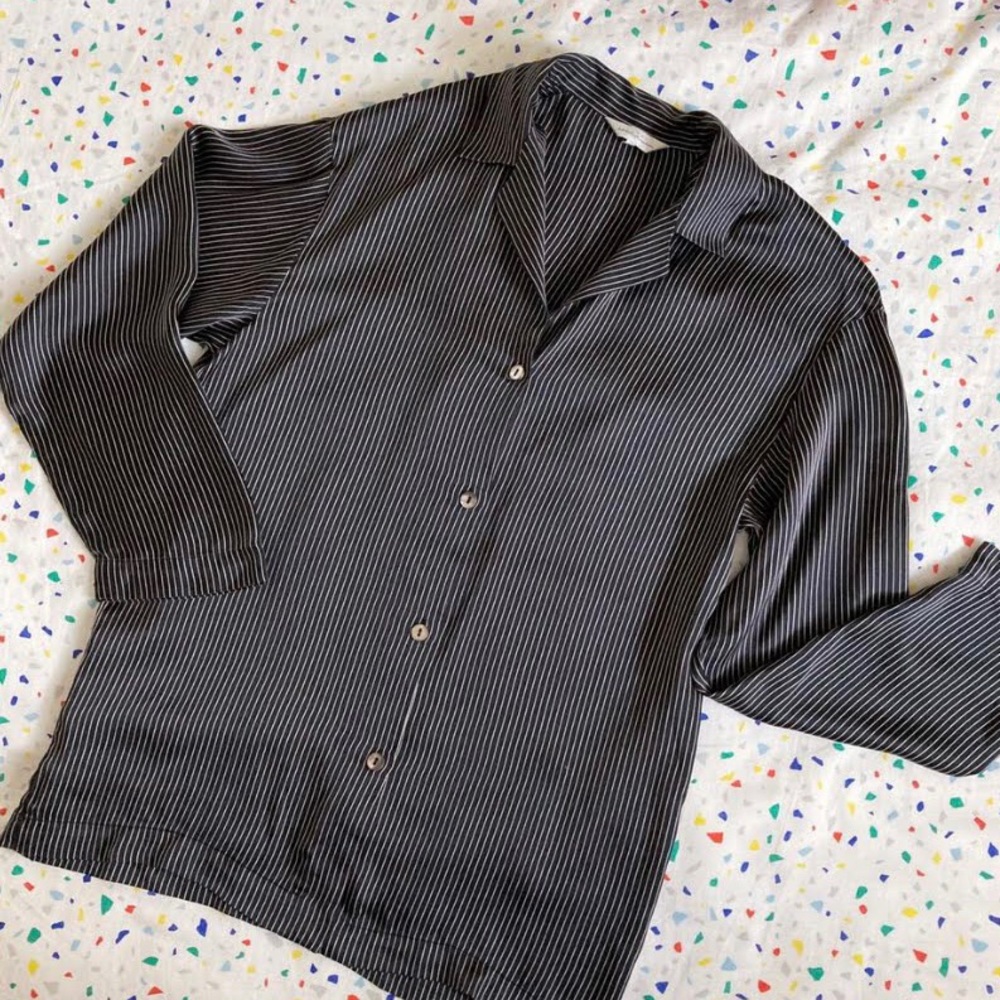Silk stripe blouse from Daniel Hanson